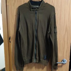 Vinatage Buffalo David Bitton Olive zip sweater